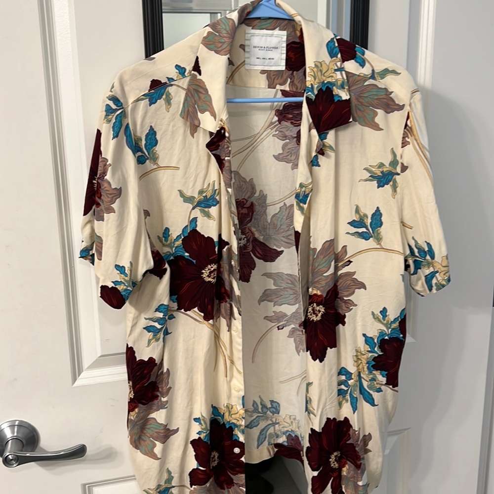 Floral short sleeve button up